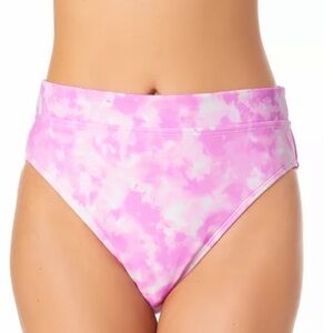 CALIFORNIA WAVES Juniors' Printed High-Waist Bikini Bottoms, pink tie dye size M